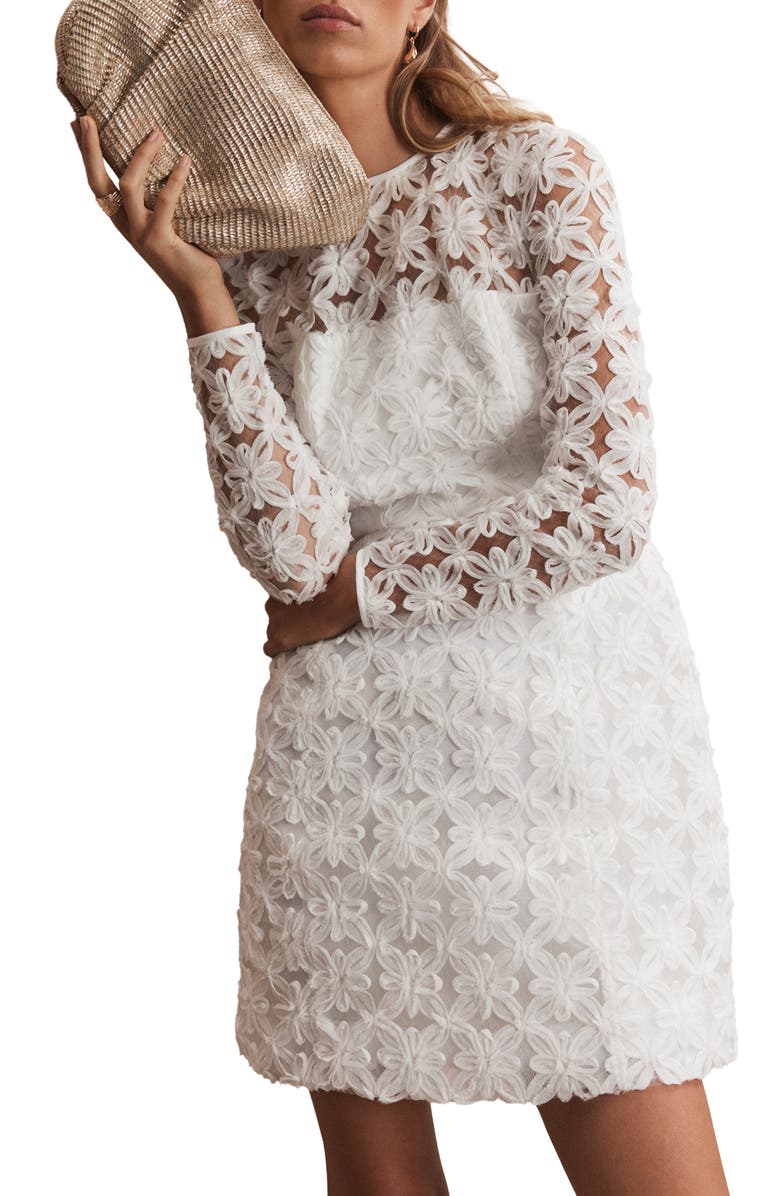 MINT VELVET Lace Hourglass Mini Dress, Alternate, color, 