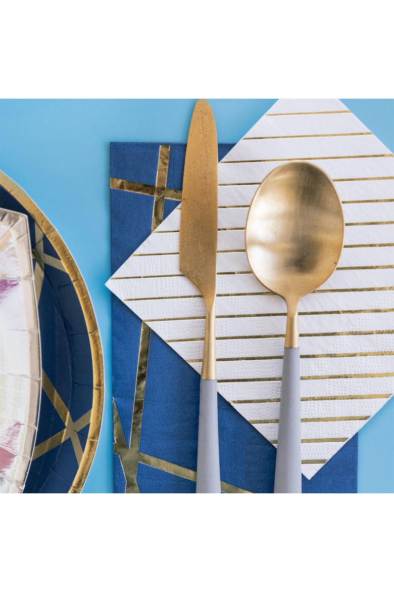 White & Gold Striped Cocktail Napkins, Alternate, color, Assorted Pre-Pack
