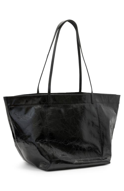 Shop Allsaints Serafina East/west Leather Tote In Black