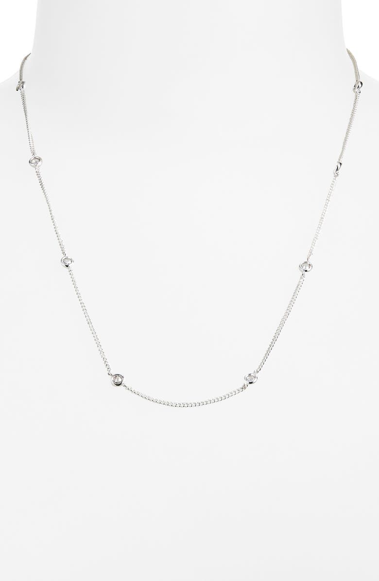 MIRANDA FRYE Amy Cubic Zirconia Station Chain Necklace, Alternate, color, 