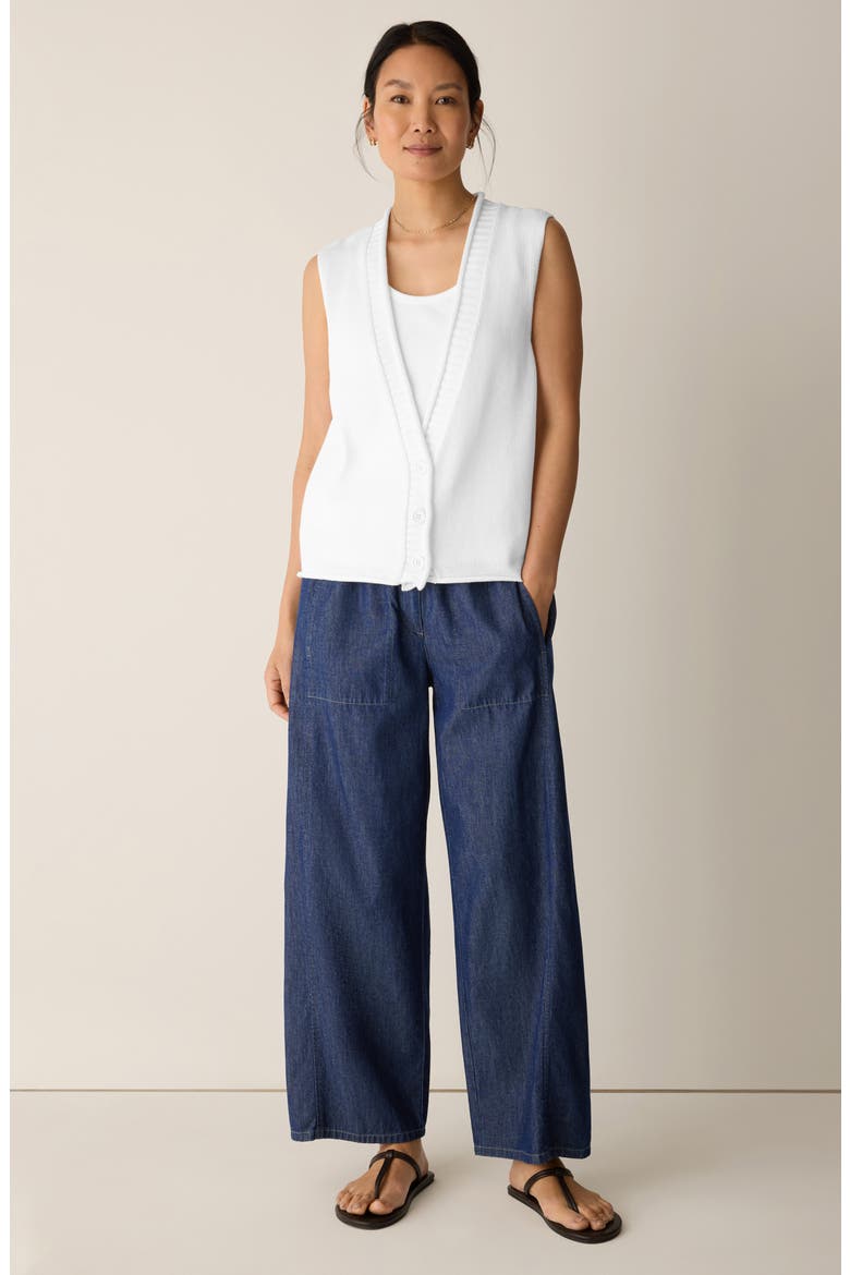 V-Neck Organic Cotton Blend Vest, Alternate, color, WHITE