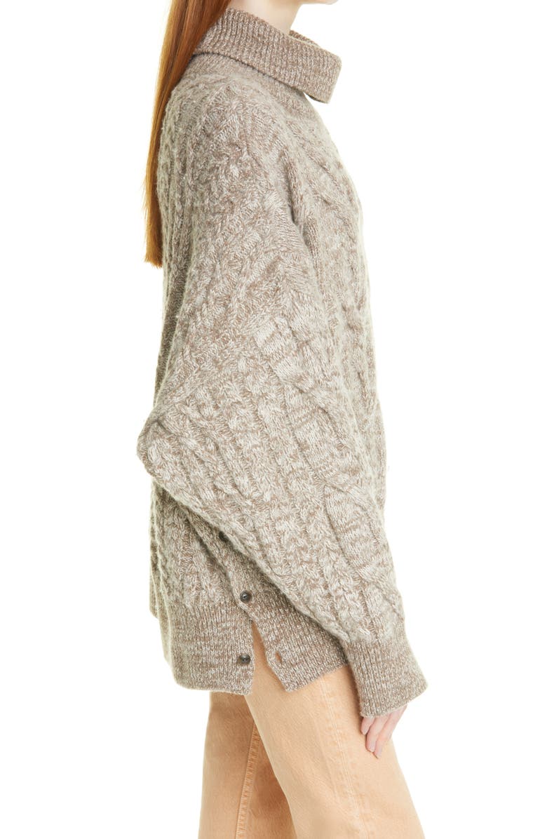rag & bone Nora Cable Knit Turtleneck, Alternate, color, 