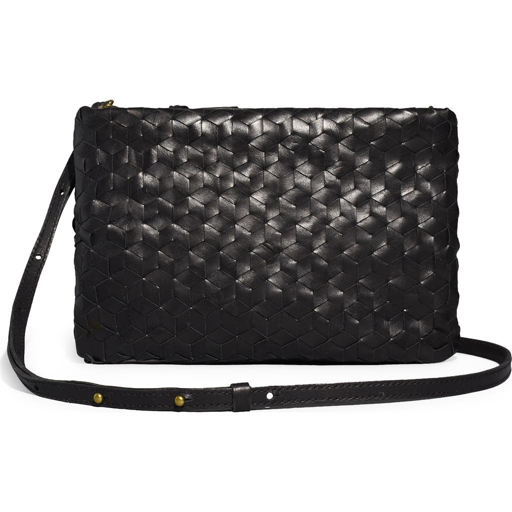 Madewell Puffy Woven Crossbody Bag In True Black
