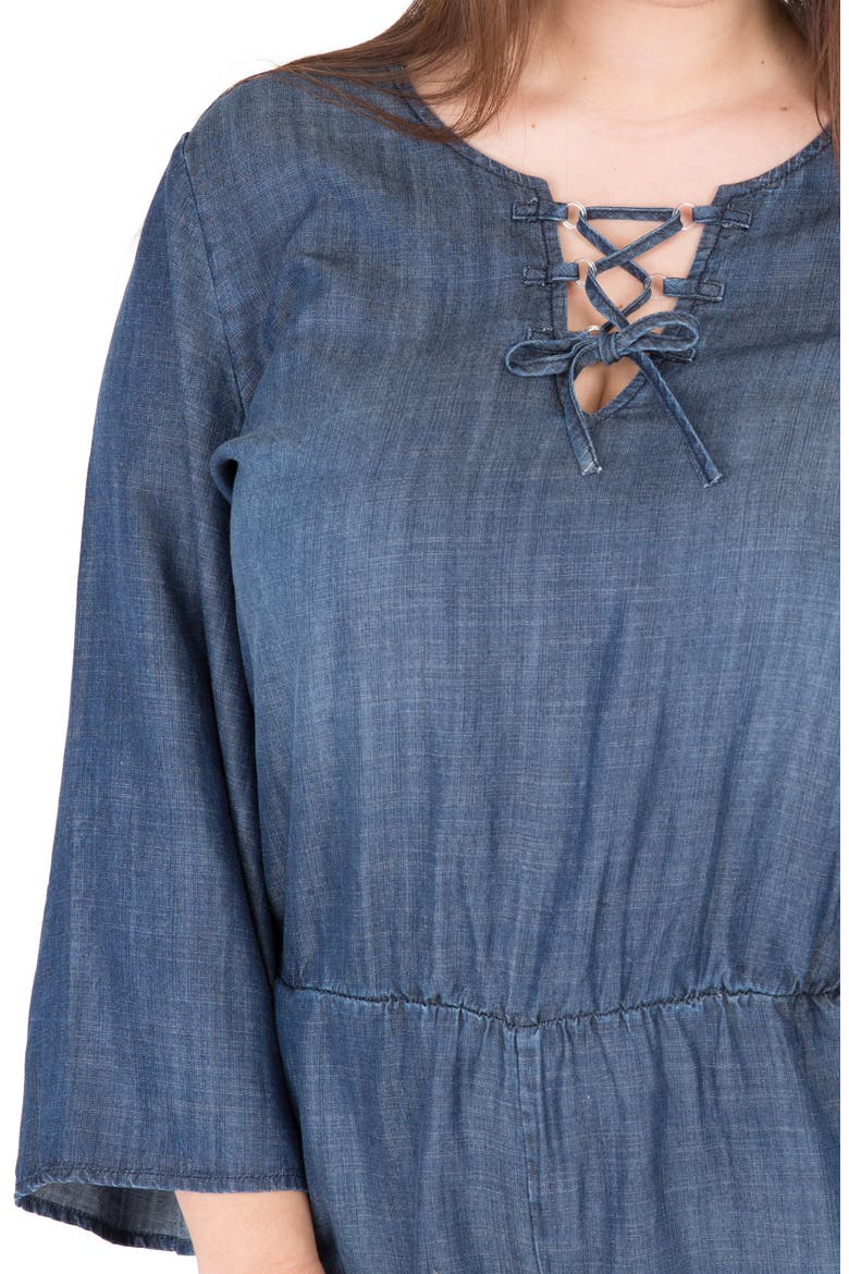 Bell Sleeve Romper, Alternate, color, NAVY