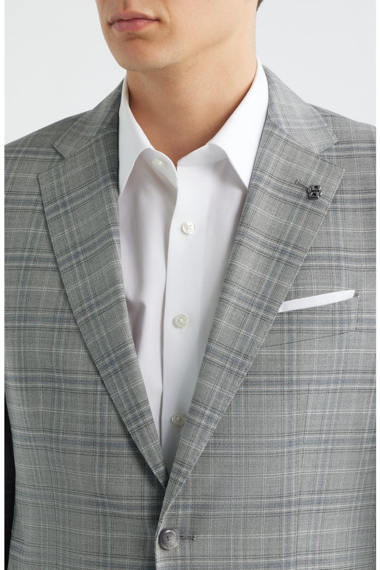 Hutson Slim Fit Plaid Stretch Sport Coat, Alternate, color, SILVERY GREY