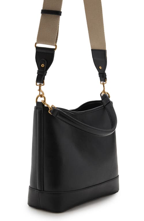 Mango Large Bucket Bag In Black