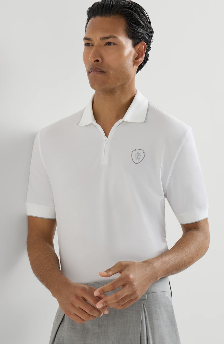 Brunello Cucinelli Piqué polo shirt, Alternate, color, White