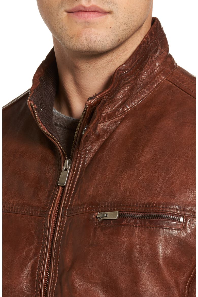 Leather Jacket, Alternate, color, COGNAC