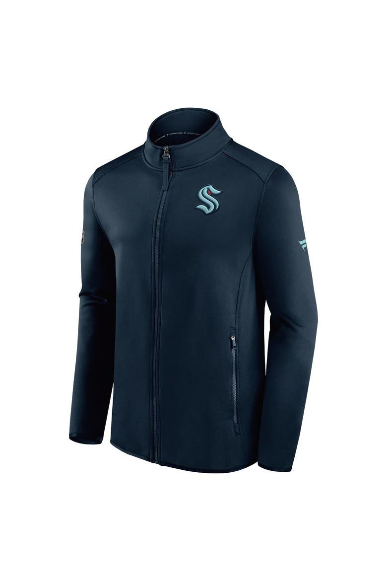 Men's Fanatics Branded Deep Sea Blue Seattle Kraken Authentic Pro Rink Fleece Full-Zip Jacket, Alternate, color, Navy