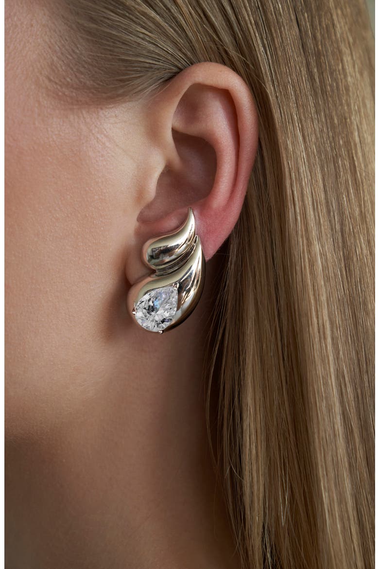 Sade Cubic Zirconia Stud Earrings, Alternate, color, SILVER