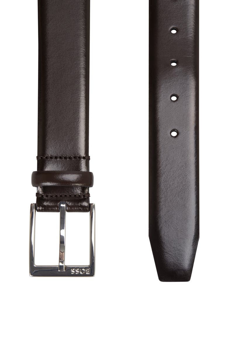 Elloy Leather Belt, Alternate, color, DARK BROWN