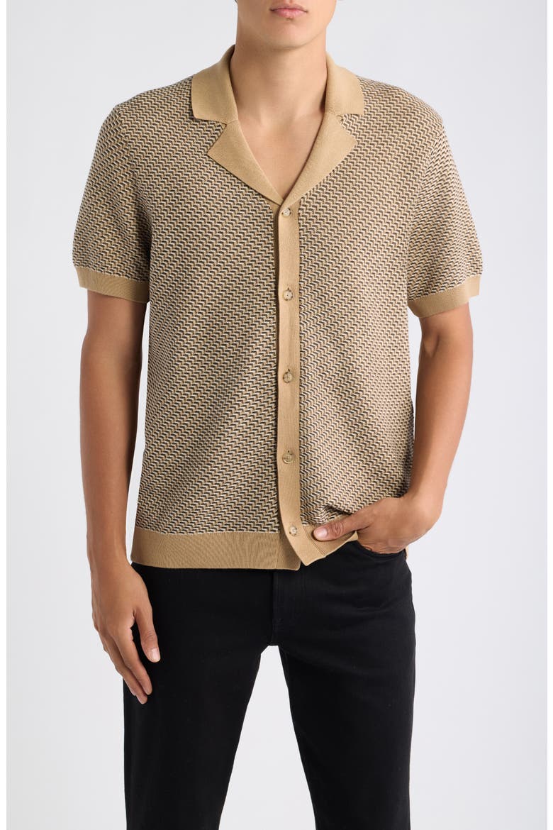 Lomare Cotton Button-Up Sweater, Main, color, MEDIUM BEIGE