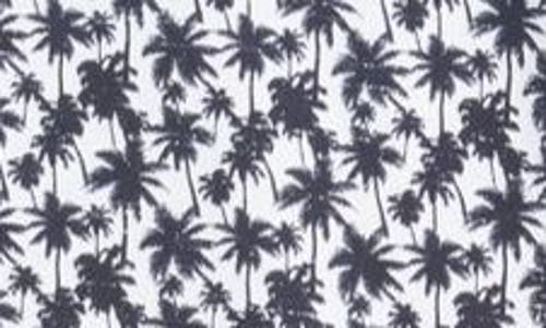 Bugatchi Miles Ooohcotton® Palm Tree Print Short Sleeve Button-up Shirt In Navy