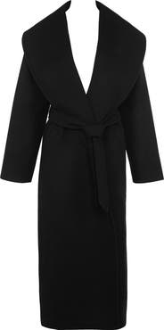 HOUSE OF CB Cocoon Wool Blend Shawl Collar Coat