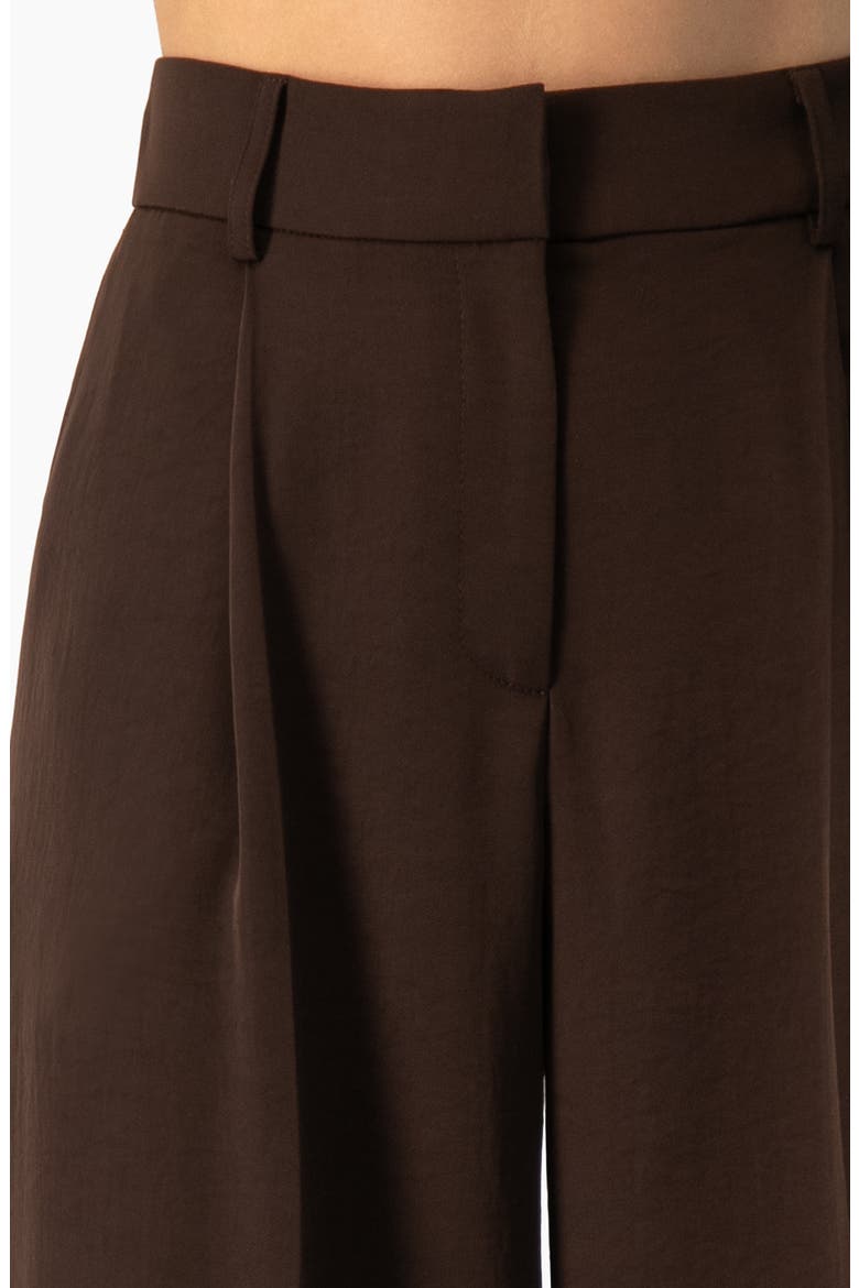 Fluid High-rise Pleated Wide-leg Trousers, Alternate, color, Brown
