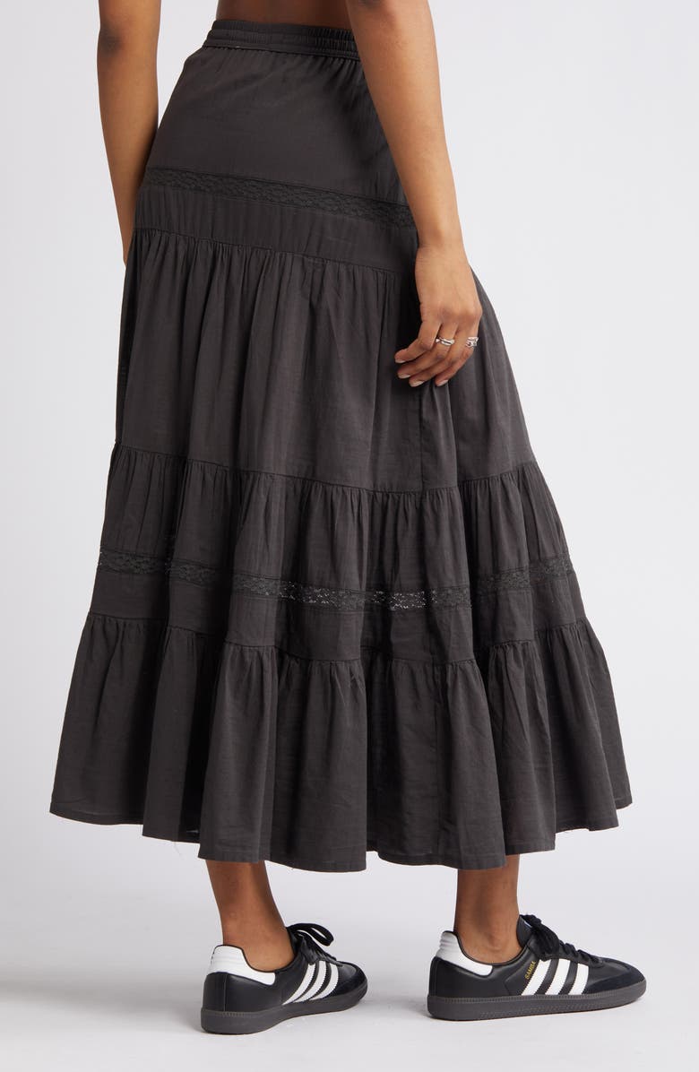 Tiered Cotton Maxi Skirt