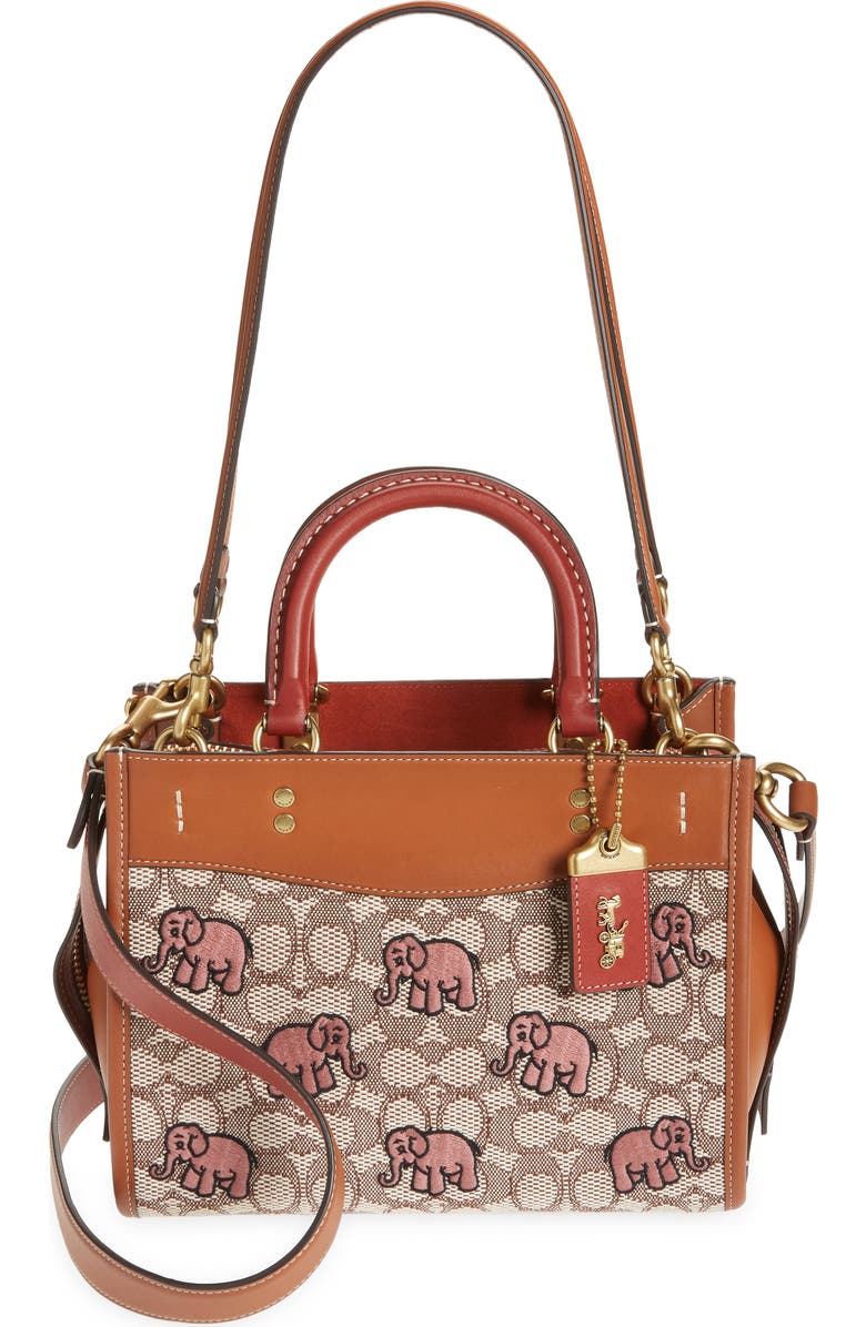COACH Rogue 25 Elephant Appliqué Crossbody Bag, Main, color,