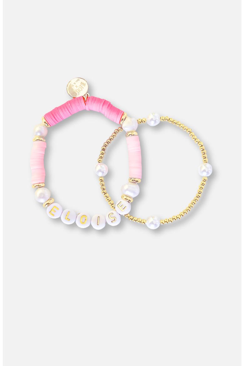 Eloise Beaded Bracelet Set, Main, color, Pink/Gold