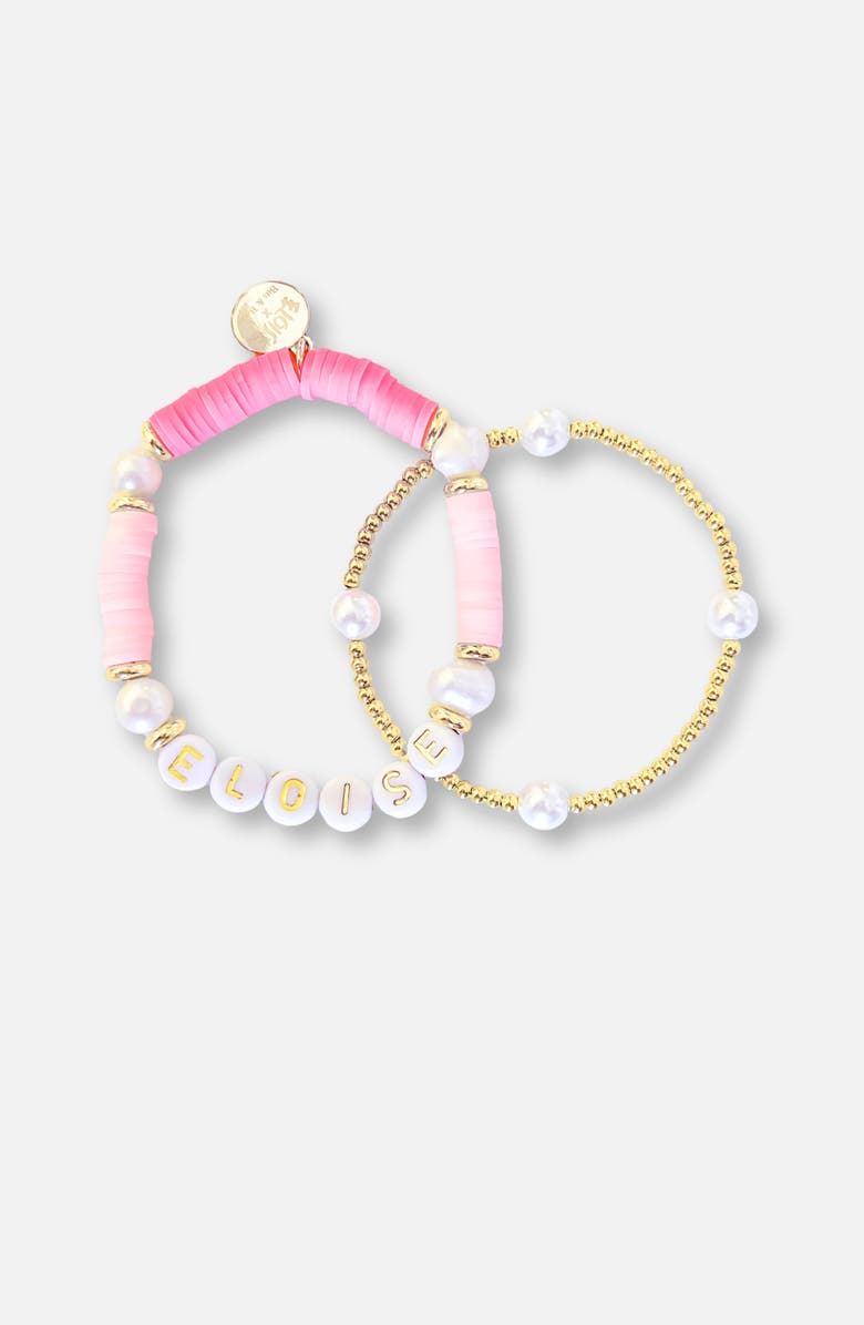 Bits & Bows Eloise Beaded Bracelet Set, Main, color, Pink/Gold