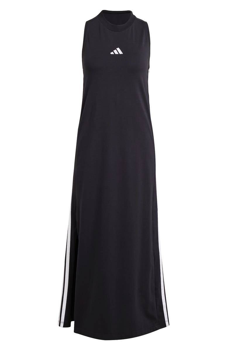 adidas Essentials 3-Stripes Racerback Midi Dress, Alternate, color, Black/ White
