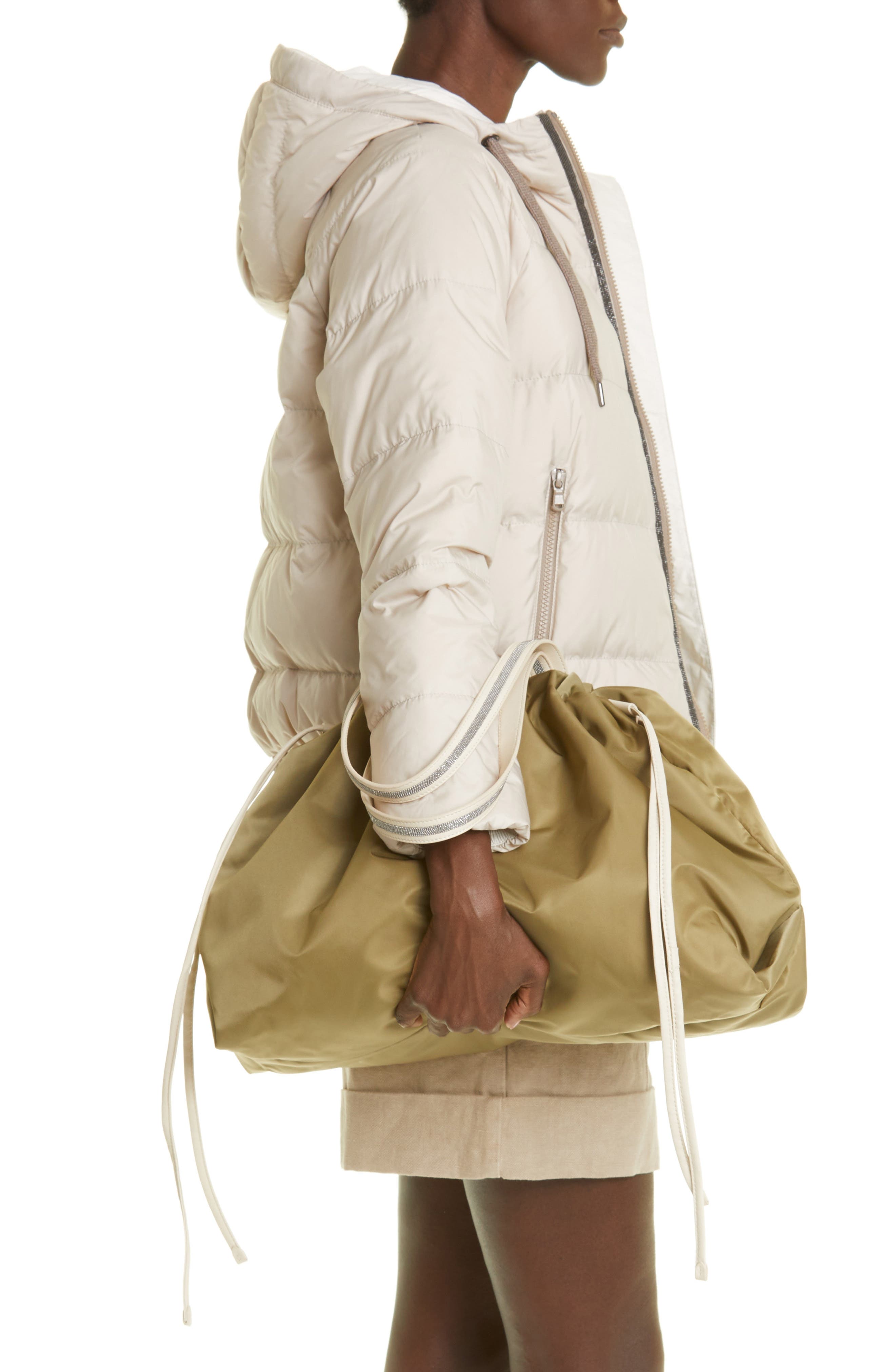 Brunello Cucinelli Large Technical Nylon Shopper, Alternate, color, 