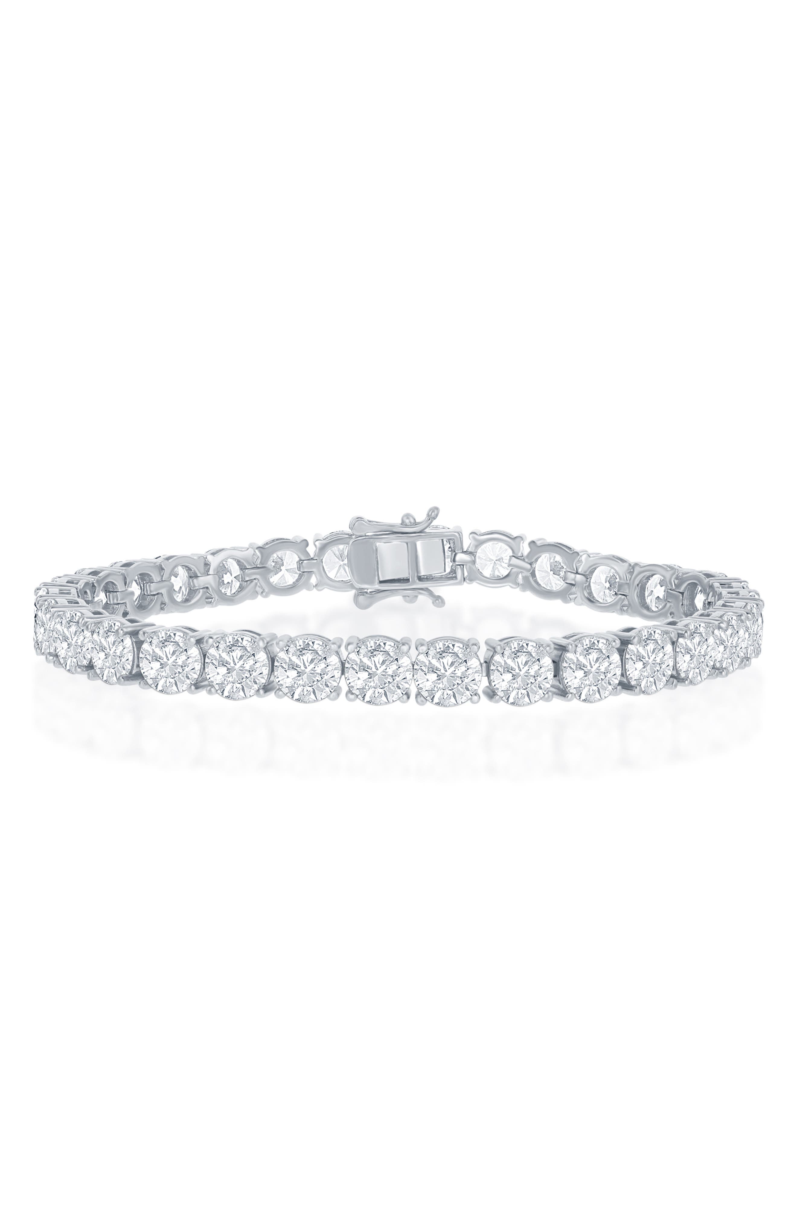 Sterling Silver Round Moissanite Tennis Bracelet