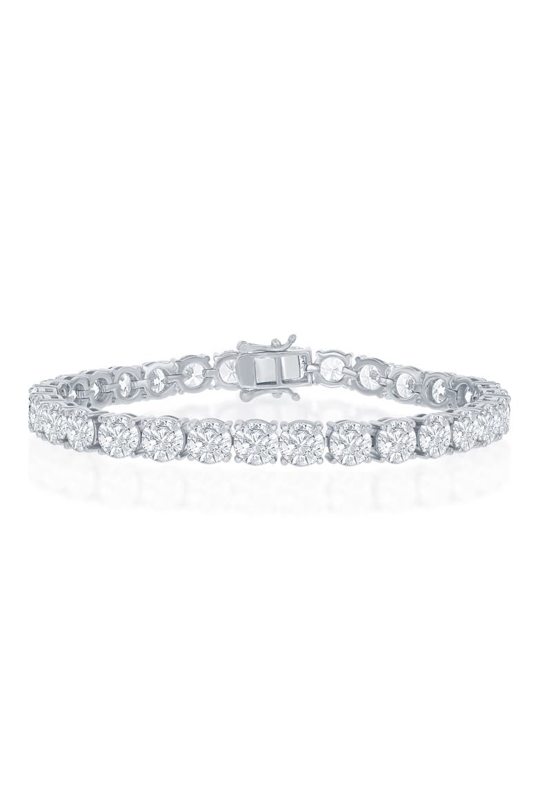 Sterling Silver Round Moissanite Tennis Bracelet, Main, color, SILVER