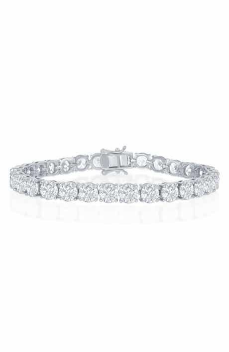 Sterling Silver Round Moissanite Tennis Bracelet