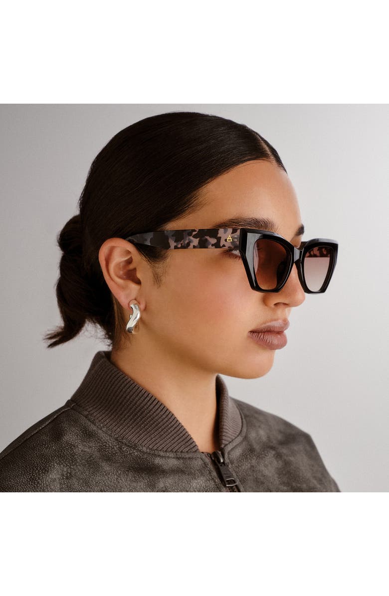 AIRE Persei 51mm Cat Eye Sunglasses, Alternate, color, Black / Charcoal Tort