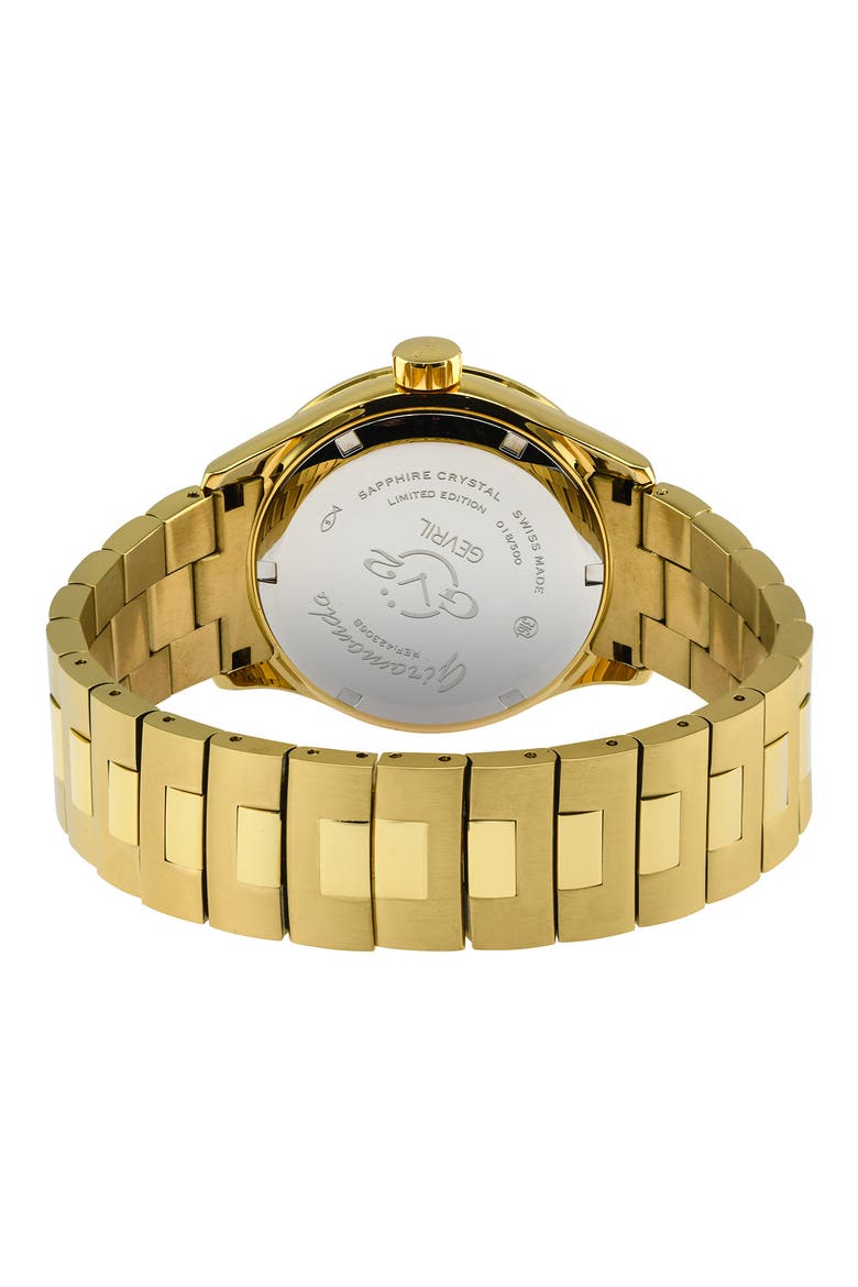 Men's Giromondo Black Dial Stainless Steel Bracelet Watch, 40mm, Alternate, color, GOLD