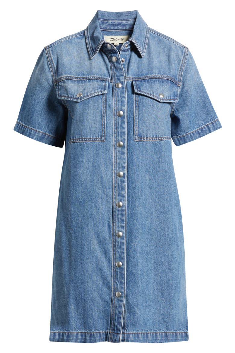 Airy Denim Boxy Shirtdress, Alternate, color, HAZLETON WASH