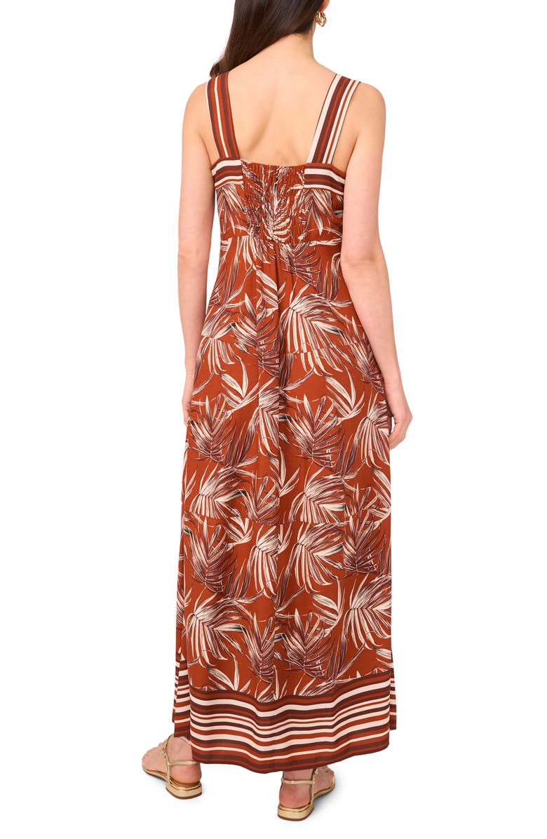 Vince Camuto Palm Print Tiered Maxi Dress, Alternate, color, 