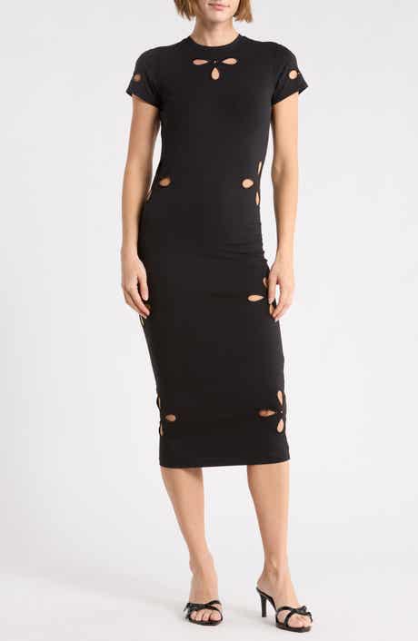 Super Stretch Eyelet Midi Dress