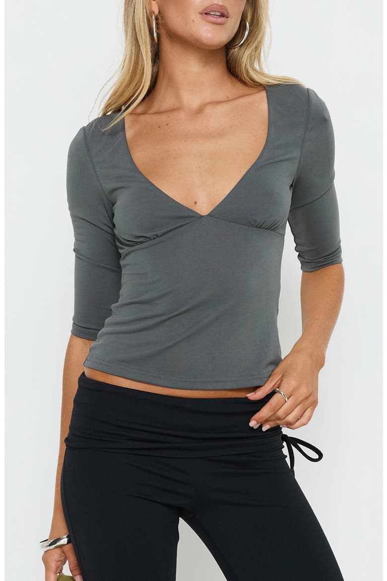 Back to Friends V-Neck Top, Main, color, GREY