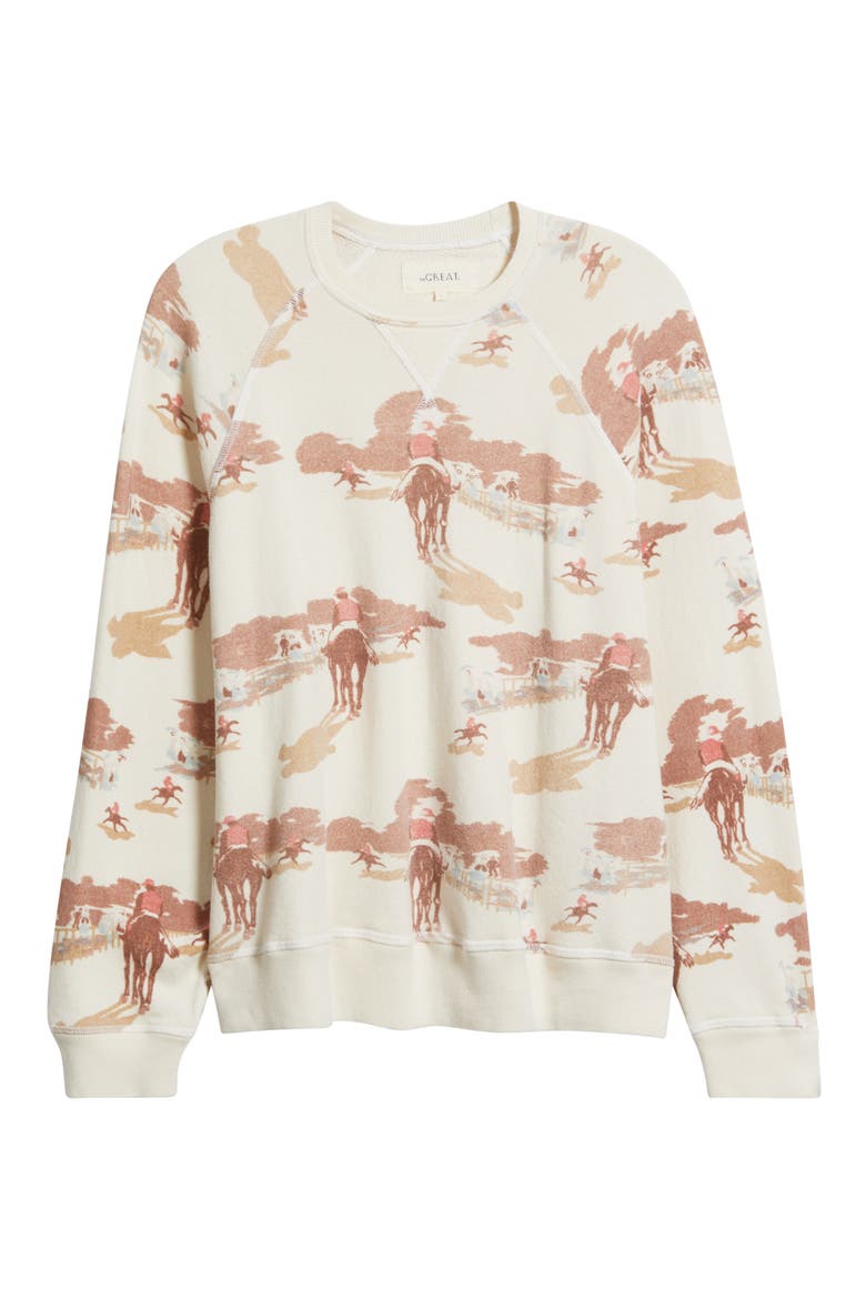 The Slouch Crewneck Sweatshirt, Alternate, color, RIDING HORSES PRINT