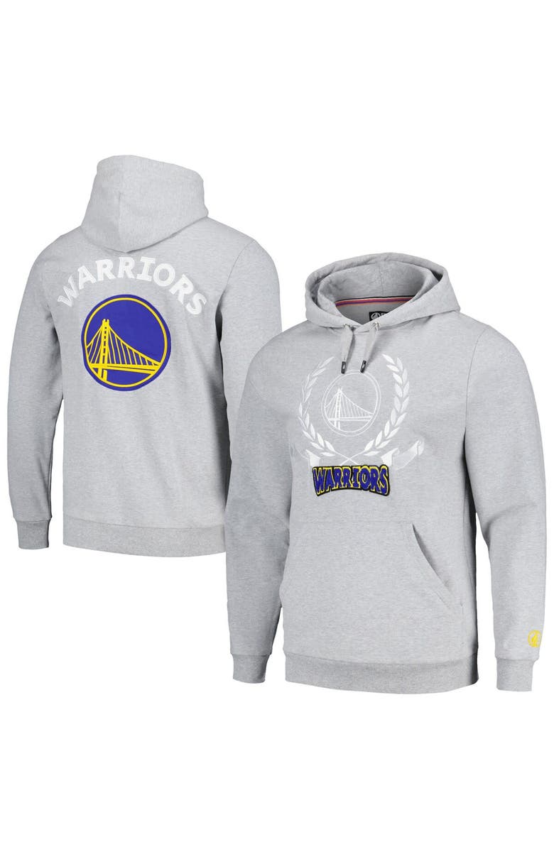 FISLL Unisex FISLL Heather Gray Golden State Warriors Heritage Crest Pullover Hoodie, Alternate, color,