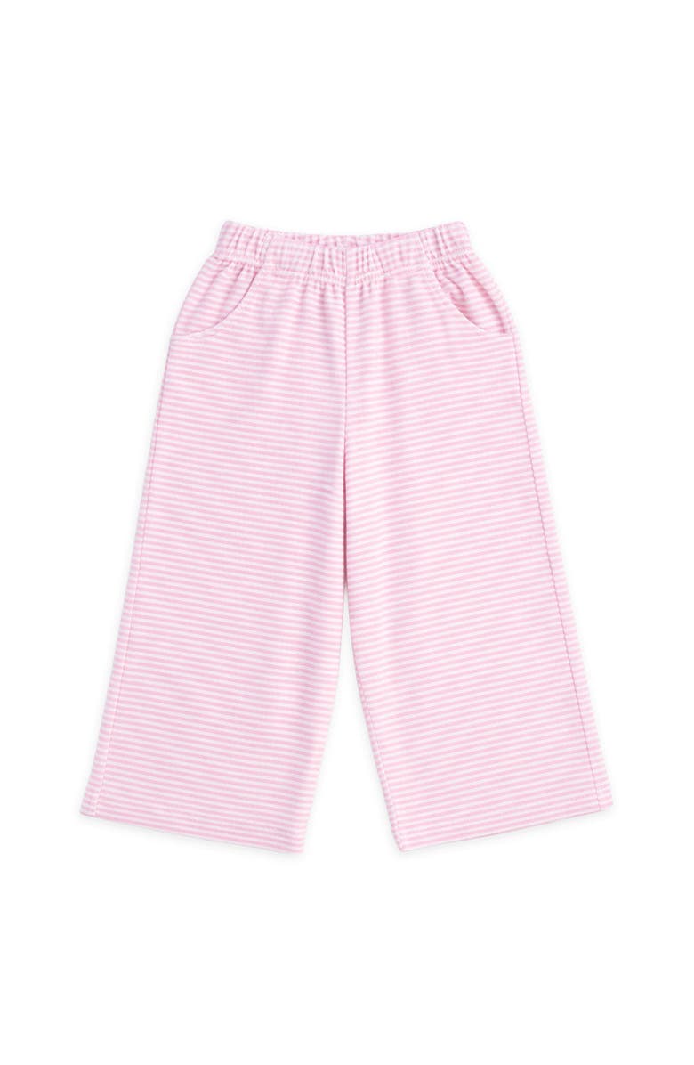 Florence Eiseman Stripe Terry Wide Leg Pant, Main, color, Pink/White