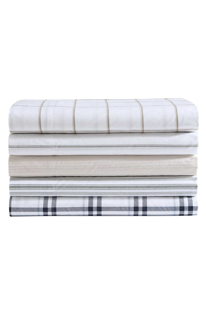 Nautica Penny 200-Thread Count Cotton Percale Sheet Set, Alternate, color, Medium / Dark Brown