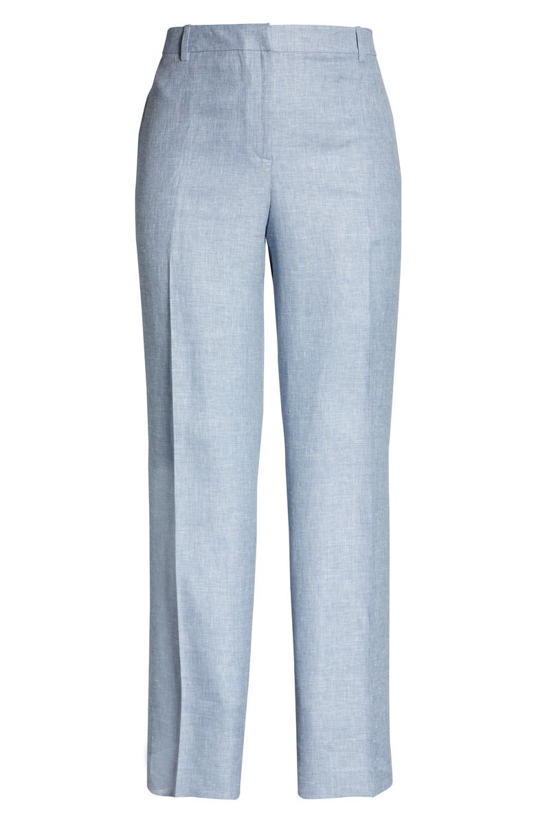 Lafayette 148 New York Gates Wide Leg Pants, Alternate, color, Pale Blue Melange