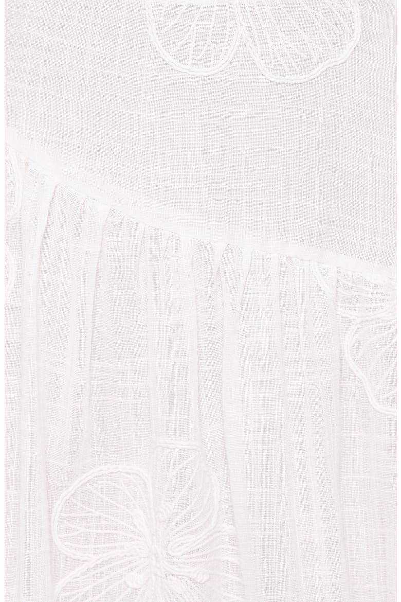 Olivea Asymmetric Cutout Cotton Blend Midi Sundress, Alternate, color, WHITE