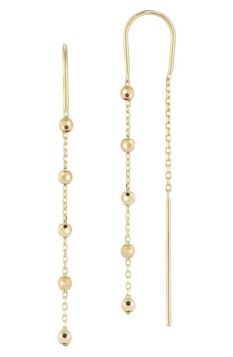 Ember Fine Jewelry 14K Gold Ball Drop Threader Earrings, Main, color, Gold