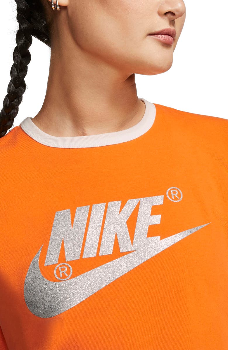 Nike x Olivia Kim NRG Futura Logo Tee, Alternate, color, Bright Ceramic