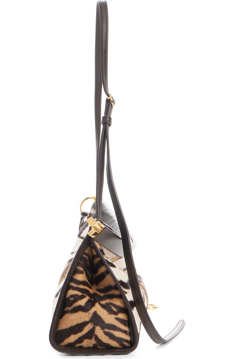 Alaïa Medium Le Click Tiger Print Genuine Calf Hair East/West Shoulder Bag, Alternate, color, Naturel