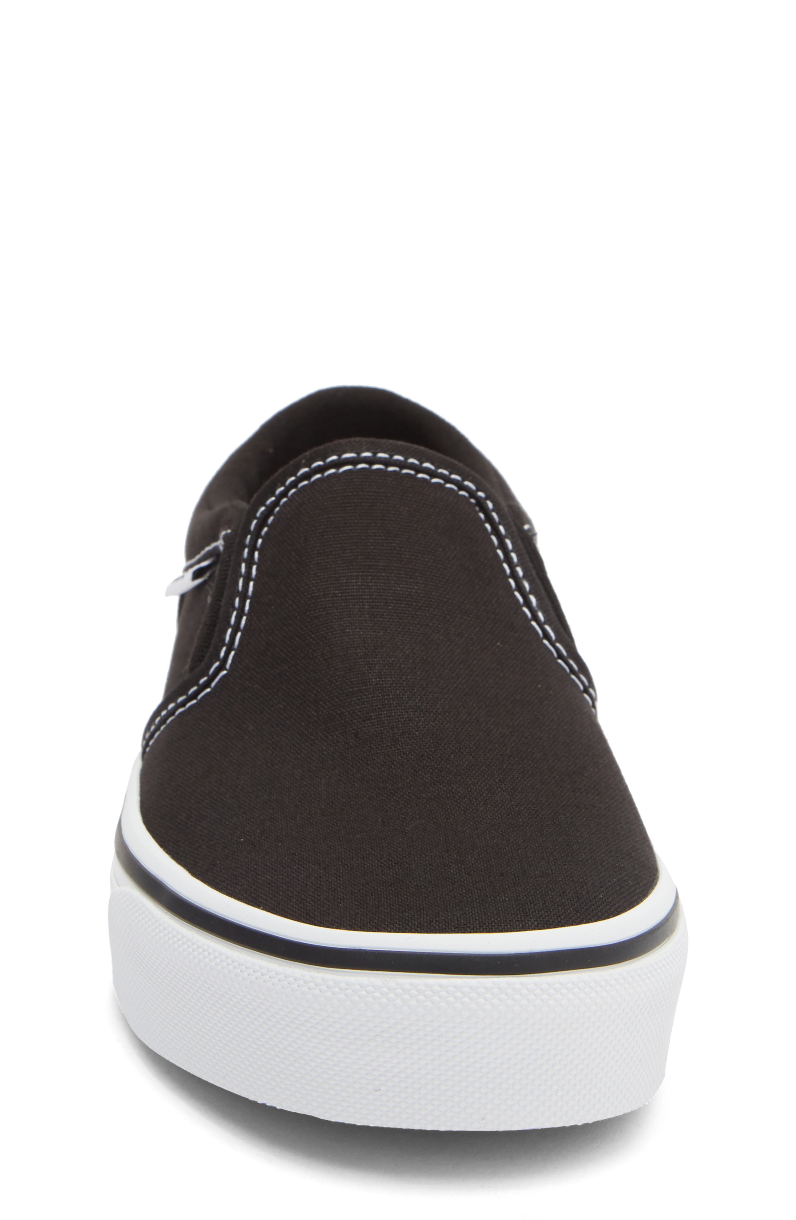 Vans Kids' Asher Slip-On Sneaker, Alternate, color, Canvas Black/White