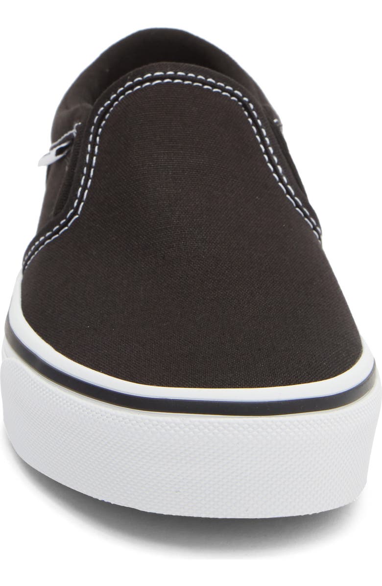Vans Kids' Asher Slip-On Sneaker, Alternate, color, Canvas Black/White
