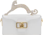 Lanvin PENCIL CAT BAG IN LEATHER AND RHINESTONES