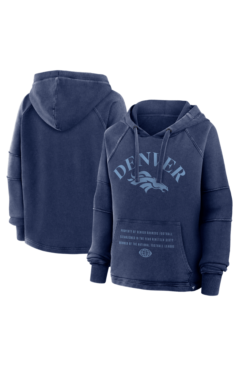 FANATICS Women's Fanatics Navy Denver Broncos Oversized Raglan Gridiron Hoodie, Main, color, Navy