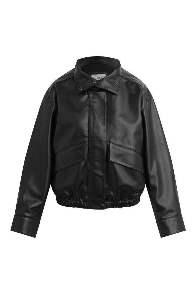 Cohen Leather Bomber Jacket, Alternate, color, BLACK