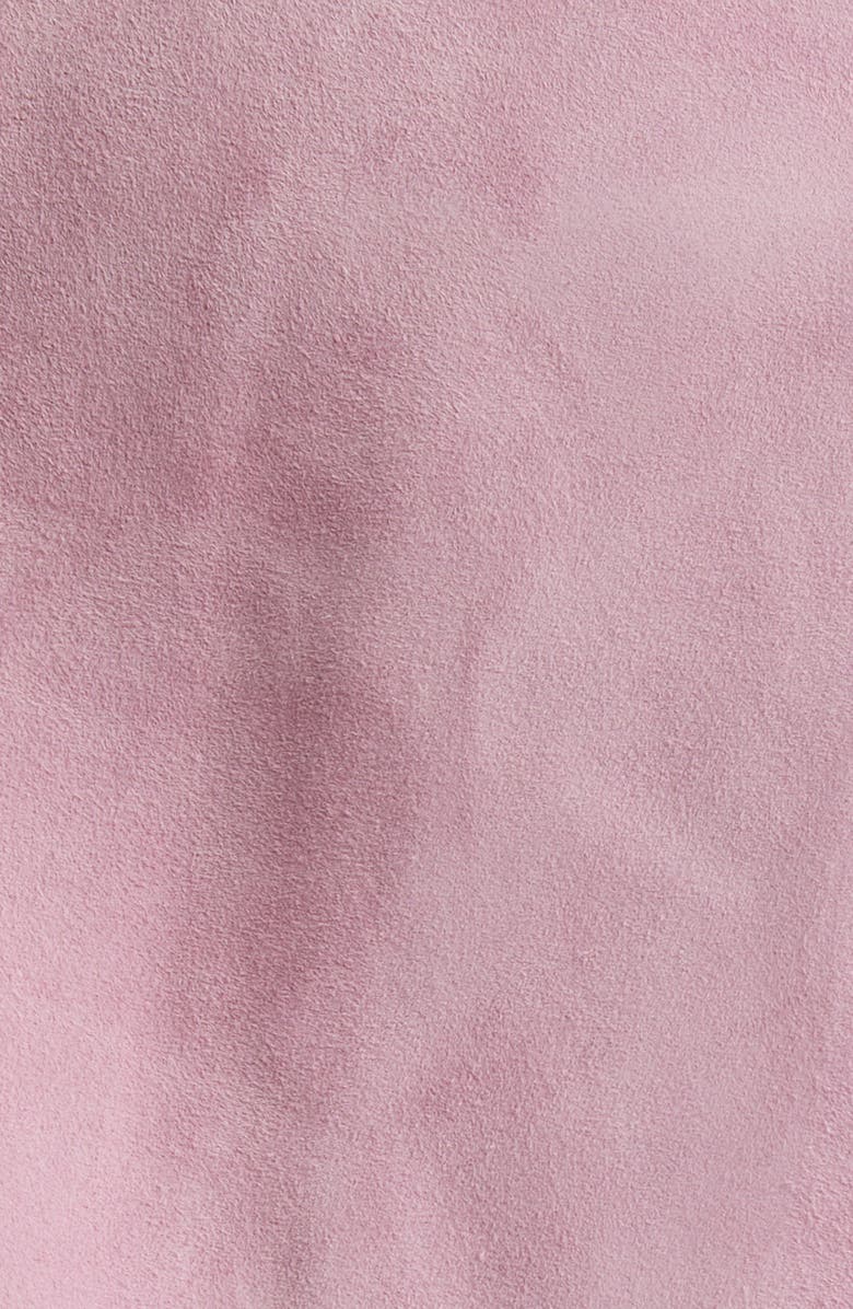 Versace Studded Collar Suede Jacket, Alternate, color, Dusty Mauve