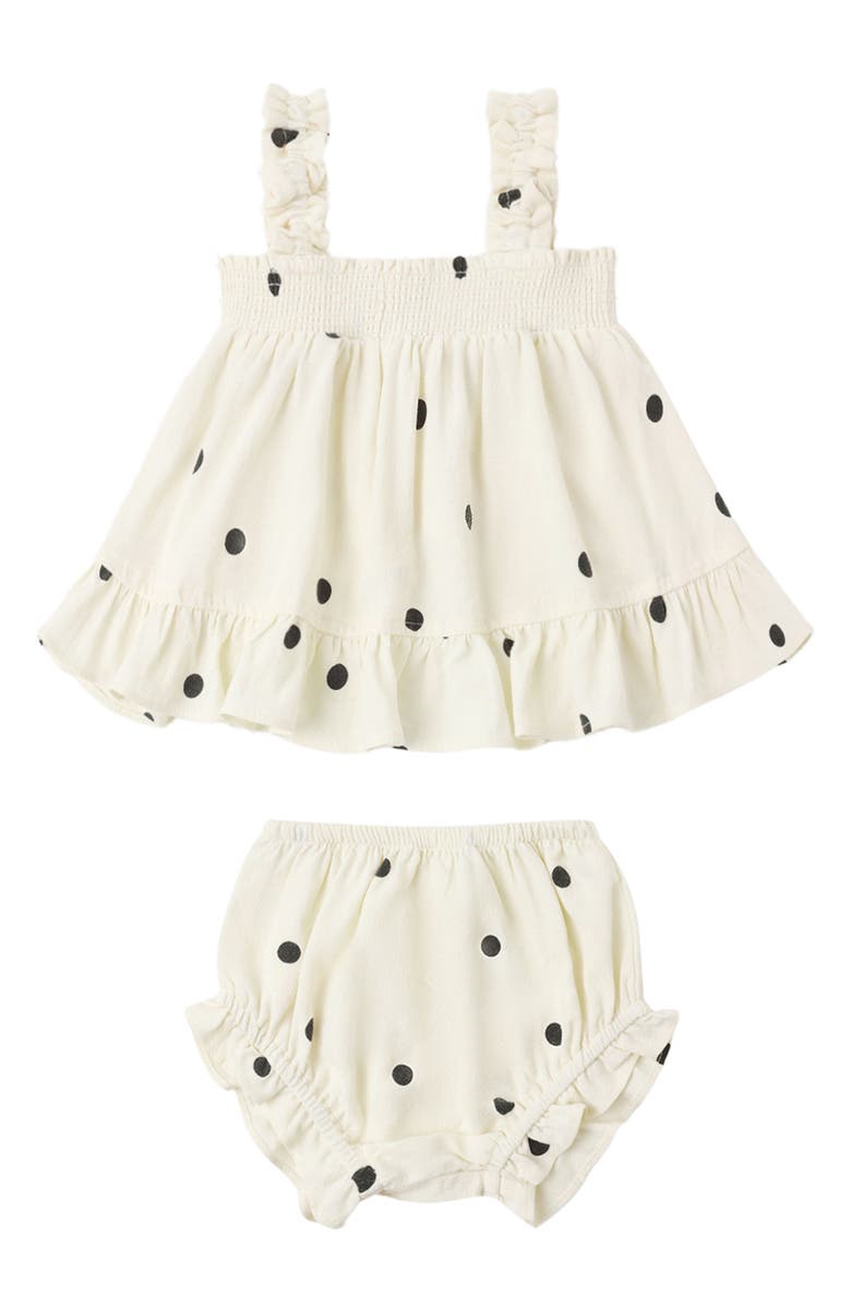 Rylee + Cru Lala Polka Dot Tank Top & Bloomers, Main, color, Natural